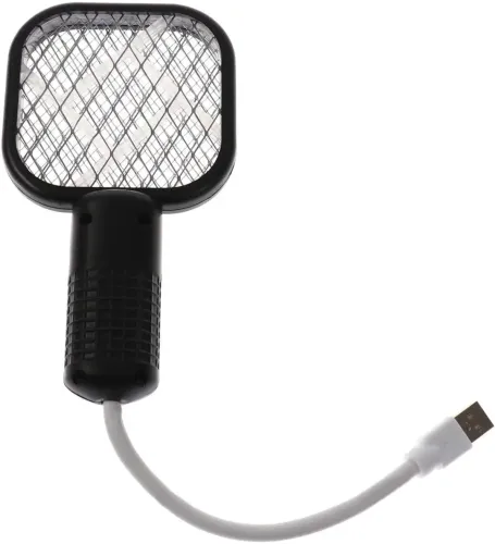 Електричний USB знищувач комах Mosquito Swatter UKC 3945 від комах, Лампа мухобійка комарів і мух з УФ світлом від юсб Чорний