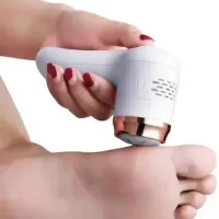 Беспроводная пемза Callus Remover Y2023-1 для чистки пяток и удаления мозолей, Шлифовальная пилка с 2 насадками для удаления грубой кожи Белая