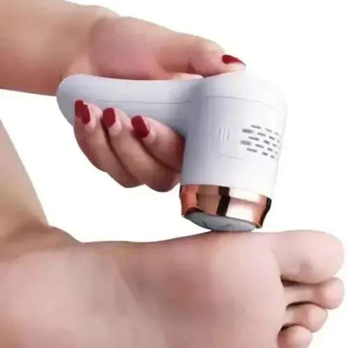 Беспроводная пемза Callus Remover Y2023-1 для чистки пяток и удаления мозолей, Шлифовальная пилка с 2 насадками для удаления грубой кожи Белая
