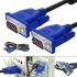Кабель перехідник GBX з VGA на VGA тато-тато завдовжки 1.5 м з двома фільтрами, Шнур інтерфейсний 1.5 метри для монітора, телевізора і проектора