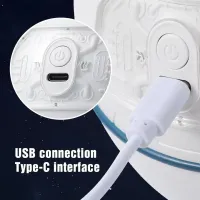 Акумуляторний зволожувач повітря нічник Space Capsule Humidifier MJ046 Ракета з астронавтом 1200 mAh з LED підсвічуванням Аромадифузор AND-9-20 Білий