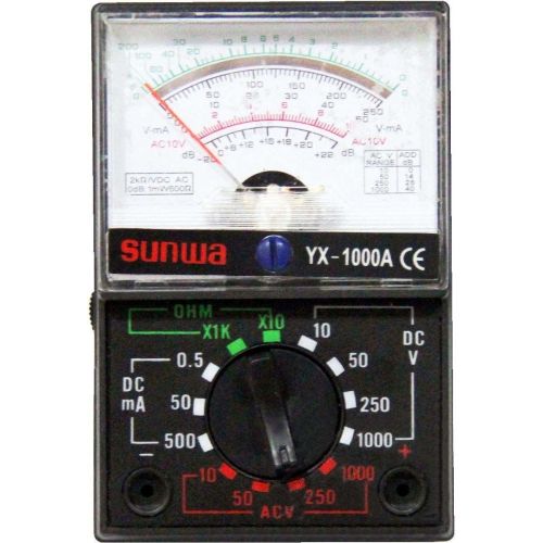 Портативний стрілочний мультиметр Sunwa YX-1000A, електричний Аналоговий тестер вимірювач змінного/постійного струму, Вольтметр Чорний