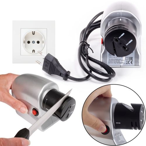 Электрическая точилка для ножей и кухонных ножниц от сети Electric Knife Sharpener 2 в 1 проводной станок точило инструмент для заточки лезвий 220V