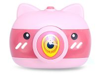 Дитячий генератор мильних бульбашок Свинка Bubble Camera HJ-458 у вигляді фотоапарата, іграшка фотоапарат для пускання мильних бульбашок на батарейках