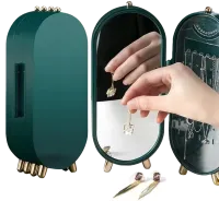 Складна скринька для зберігання ювелірних прикрас Jewelry Storage Box CX-9001, Коробка дзеркальний органайзер для біжутерії, ювелірних виробів
