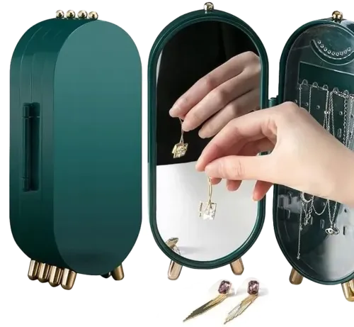 Складна скринька для зберігання ювелірних прикрас Jewelry Storage Box CX-9001, Коробка дзеркальний органайзер для біжутерії, ювелірних виробів