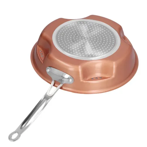 Сталева повітряна сковорода Migas Steel Air Fry Pan ML-0016 з антипригарним покриттям, антипригарна Сковорідка для смаження без масла коричнева
