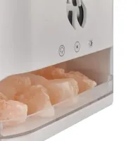 Настільний зволожувач повітря нічник з соляними каменями Docsal Flame Aroma Diffuser CAO з LED підсвічуванням 5W, соляна лампа аромадифузор Білий