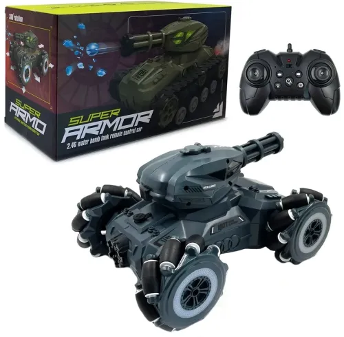 Дитячий всюдихід з кулеметом Tracked Tank Pank Shooter стріляє кульками на радіокеруванні від руки і пульта, акумуляторний танк 1500 mah Синій