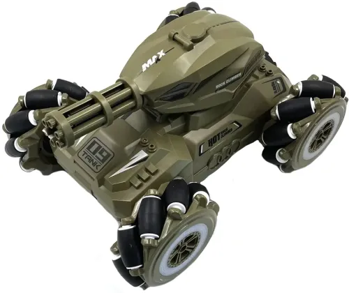 Дитячий всюдихід з кулеметом Tracked Tank Pank Shooter стріляє кульками на радіокеруванні від руки і пульта, акумуляторний танк 1500 mah Зелений