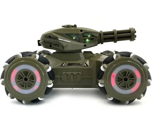Дитячий всюдихід з кулеметом Tracked Tank Pank Shooter стріляє кульками на радіокеруванні від руки і пульта, акумуляторний танк 1500 mah Зелений