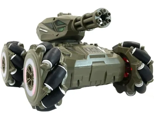 Дитячий всюдихід з кулеметом Tracked Tank Pank Shooter стріляє кульками на радіокеруванні від руки і пульта, акумуляторний танк 1500 mah Зелений