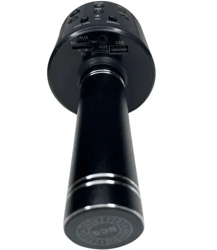 Бездротовий караоке мікрофон WSTER WS-858 Bluetooth USB AUX FM з вбудованим динаміком 5W, блютуз мікрофон з регулятором гучності Q858 для співу