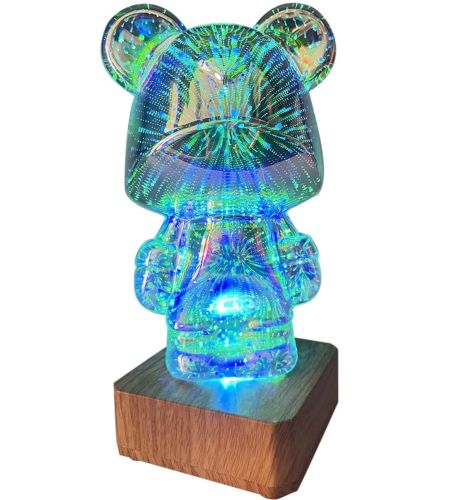 Проекційний світлодіодний rgb світильник ведмідь феєрверк Atmosphere Light YD-340, акриловий нічник 3D ведмедик феєрверк 7 кольорів MAG-732 від USB