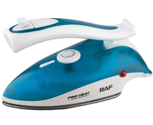 Складана ручна праска RAF R.1259B 800W з регулятором температури і резервуаром для води, Парова праска відпарювач Раф з керамічною підошвою, Парова праска відпарювач Раф