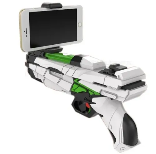 Дитячий ігровий пістолет віртуальної реальності AR GAME GUN QFG-3 з кріпленням для телефону, контролер бластер для IOS Android на батарейках Білий