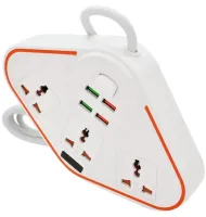Універсальний мережевий фільтр подовжувач Anti-Static Socket Remax BKL-07 на 3 розетки 4 USB 3.4 A, електричний трійник з запобіжником PS07 Білий