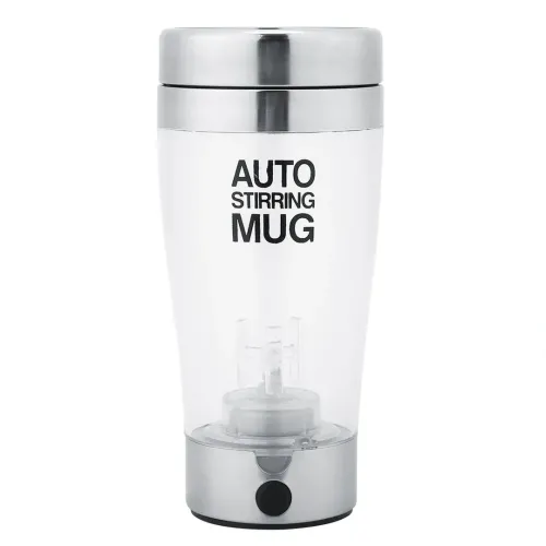 Автоматична прозора кружка мішалка Auto Stirring Mug 400 мл, Термокружка шейкер з міксером для розмішування кави, смузі коктейлів на батарейках