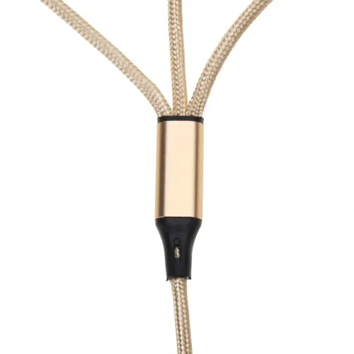 Тройной зарядный USB кабель Proda Azeada Cavalry PD-B92th 3в1 Micro-USB, Type-C, Lightning для зарядки телефона 1.5м, Зарядка шнур 2.4 А Золотой