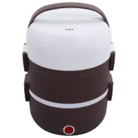 Електричний ланч бокс пароварка Electric lunch heater box 1500мл 3 секції для підігріву і приготування їжі від мережі, судочок рисоварка для їжі