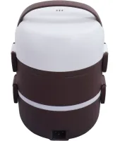 Електричний ланч бокс пароварка Electric lunch heater box 1500мл 3 секції для підігріву і приготування їжі від мережі, судочок рисоварка для їжі