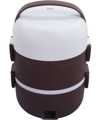 Електричний ланч бокс пароварка Electric lunch heater box 1500мл 3 секції для підігріву і приготування їжі від мережі, судочок рисоварка для їжі