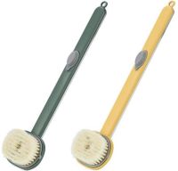 Масажна щітка Body brush CS96T з довгою ручкою для душу з ємністю для миючого засобу, щітка LY-588 36 см з дозатором для масажу спини і тіла