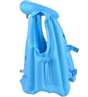 Дитячий надувний жилет Swim Vest BT-IG - 0005 рятувальний для плавання з підголовником від 3 до 14 років, надувна захисна жилетка S, M, L для дітей