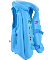 Дитячий надувний жилет Swim Vest BT-IG - 0005 рятувальний для плавання з підголовником від 3 до 14 років, надувна захисна жилетка S, M, L для дітей