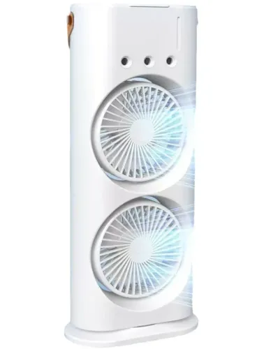 Настільний акумуляторний вентилятор зволожувач повітря Double-ended Spray Fan з RGB підсвічуванням і пультом ДУ, підлоговий вентилятор з зволожувачем