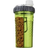 Подвійна пляшка поїлка для води і корму зі складною мискою Pet Drink Bottle 2 в 1 для собак і кішок похідна пляшка для тварин, Миска для прогулянок