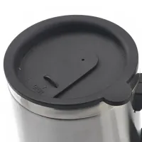 Автомобільна термокружка термос з підігрівом Electric Mug 140z чашка 400мл 12V, авто кружка кип'ятильник від прикурювача в машину 2240 Сріблястий
