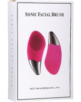 Электрическая силиконовая щетка массажер Sonic Facial Brush BR-020 для массажа лица, Щетка для чистки и умывания лица с вибрацией от USB Розовая