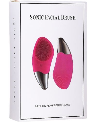 Электрическая силиконовая щетка массажер Sonic Facial Brush BR-020 для массажа лица, Щетка для чистки и умывания лица с вибрацией от USB Розовая