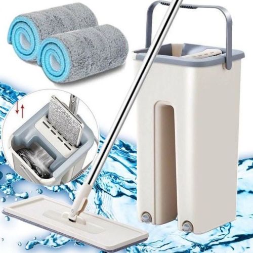 Швабра лентяйка Supretto Scratch Cleaning Mop с большим ведром и автоматическим отжимом, большая с самоотжимом Spin Mop 360