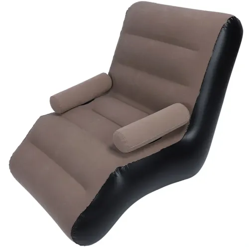 Надувное одноместное кресло кровать S-образной формы Senyoubao Inflatable Sofa 140x85x80 см с подлокотником, Флокированное