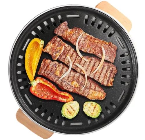 Бездимний круглий гриль з решіткою Stove NO.898 30 см для барбекю, Вугільна складна кругла піч для смаження м'яса, риби та овочів для кемпінгу