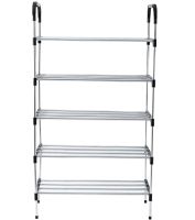 Напольная полка органайзер Shoe Rack Rias RD-9005 для хранения обуви 6 ярусов, Стойка этажерка на 6 секций полок 115x56x30 см из стали Серебристая