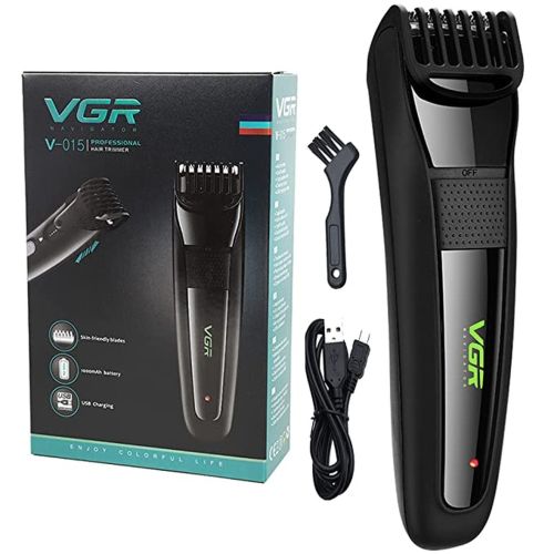 Беспроводная аккумуляторная окантовочная машинка USB VGR V-015 для стрижки усов и бороды, Аккумуляторный портативный триммер бритва для мужчин Черная