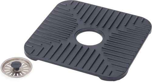 Захисна підставка Joseph SinkShield 851700 для раковини зі зливом 30x30 см, Гнучкий квадратний захисний килимок із захистом від засмічень для мийки