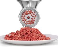 Механічна кухонна м'ясорубка Meat Grinder JSW-8, Побутова алюмінієва ручна м'ясорубка подрібнювач для приготування фаршу