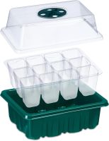 Міні теплиця піддон Starter Germination Kit для вирощування розсади на 12 комірок з регулюванням вологості, Парник для рослин насіння з підставкою