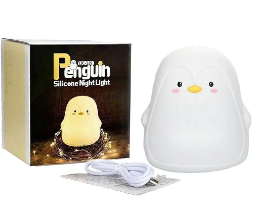 Настільний силіконовий нічник Пінгвін Penguin Penguin LJC-129 з RGB підсвічуванням і сенсорним датчиком, Світлодіодний світильник 7 режимів на акумуляторі USB