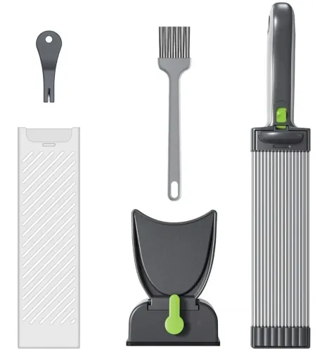 Ручная мясорубка слайсер Fresh Meat Slicer YLM-248 для тонкой нарезки и измельчения мяса, Ручной измельчитель LY-824 17 лезвий с подставкой Серый
