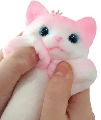 Силіконова іграшка антистрес сквіш Великий котик Squishy Toys 20 см з ворсинками для рук, Дитяча м'ялка таба Пухнастий кіт для дітей від 3 років