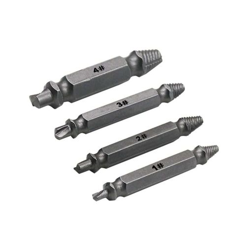 Набір екстракторів біт Easy Out Tool S2 4 шт в коробці, двосторонні насадки для викручування зламаних, злизаних саморізів і болтів на шуруповерт