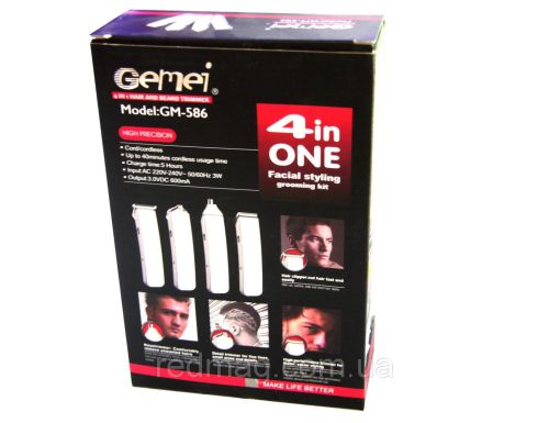 Триммер, машинка для стрижки волос Gemei GM-586 4 в 1