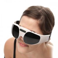 Магнітно акупунктурний масажер для очей Healthy Eyes Massager KL-218, масажні окуляри для зони навколо очей 22 масажних пальчика, на батарейках білі