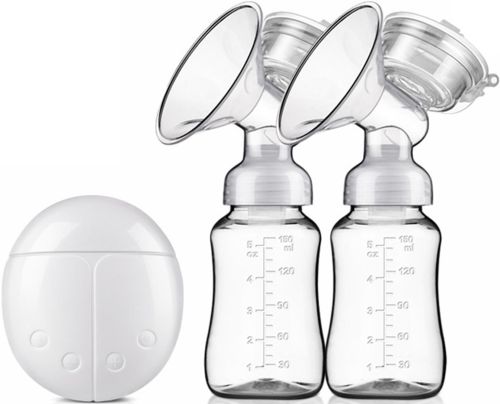 Електричний подвійний молоковідсмоктувач Breast Pump RH - 228 300 мл для годування і зберігання грудного молока з масажною насадкою пляшечками і соскою RH228