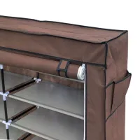 Тканинна шафа для взуття Shoe Cabinet YQF-2266 на 6 полиць, Подвійна складна тканинна полиця, пилозахищений каркасний для зберігання K66, 2712 MG-222